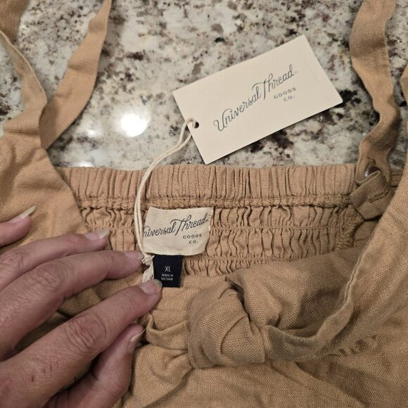 Universal Thread Women's Tie-Front Cropped Tank Top - Size XL Wheatfield Tan B - Picture 4 of 6
